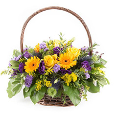 PURPLE AND GOLD BASKET