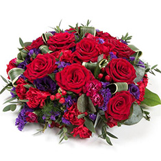RED ROSE AND PURPLE POSY