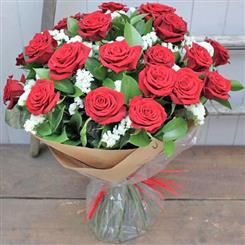 24 RED ROSES Handited