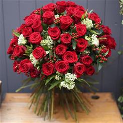 FIFTY RED ROSE HANDTIED
